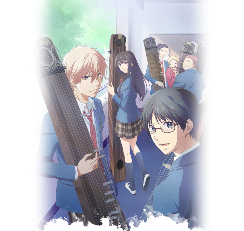 1girl, 6+boys, adachi_saneyasu, houzuki_satowa, kono_oto_tomare!, kudou_chika_(kono_oto_tomare!), kurata_takezou, mizuhara_kouta