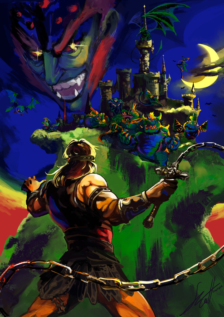 absurdres, alien, amulet, ankle_gun, arm_cannon, armor, bayonetta, bayonetta_(character), beehive_hairdo, belt, blonde_hair, blue_eyes, bodysuit, bowser, brown_hair, cape, castlevania, claws, creatures_(company), crocodilian, crown, dark_samus, donkey_kong_(series), donkey_kong_country, dragon_wings, earrings, galaxia_(sword), game_freak, ganondorf, gen_1_pokemon, gerudo, gloves, gun, hammer, handgun, headband, highres, jewelry, king_dedede, king_k._rool, kirby_(series), legendary_pokemon, long_hair, looking_at_viewer, super_mario_bros., meta_knight, metroid, metroid_prime, mewtwo, mole, mole_under_mouth, monster, moon, multiple_boys, muscle, night, nintendo, open_mouth, pokemon, pokemon_(creature), quadruple_wielding, ridley, sharp_teeth, short_hair, shutwig, simon_belmondo, smile, star_fox, super_mario_bros., super_smash_bros., sword, teeth, the_legend_of_zelda, the_legend_of_zelda:_ocarina_of_time, weapon, whip, wings, wolf_o'donnell