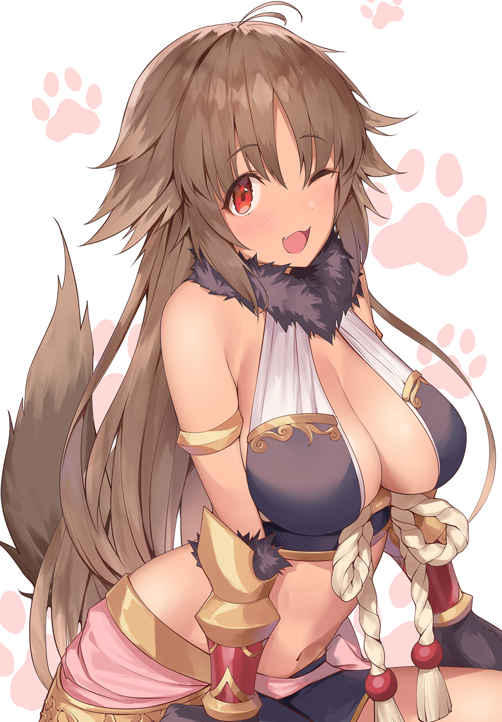 1girl, :3, ;d, antenna_hair, bangs, bare_shoulders, black_skirt, blush
