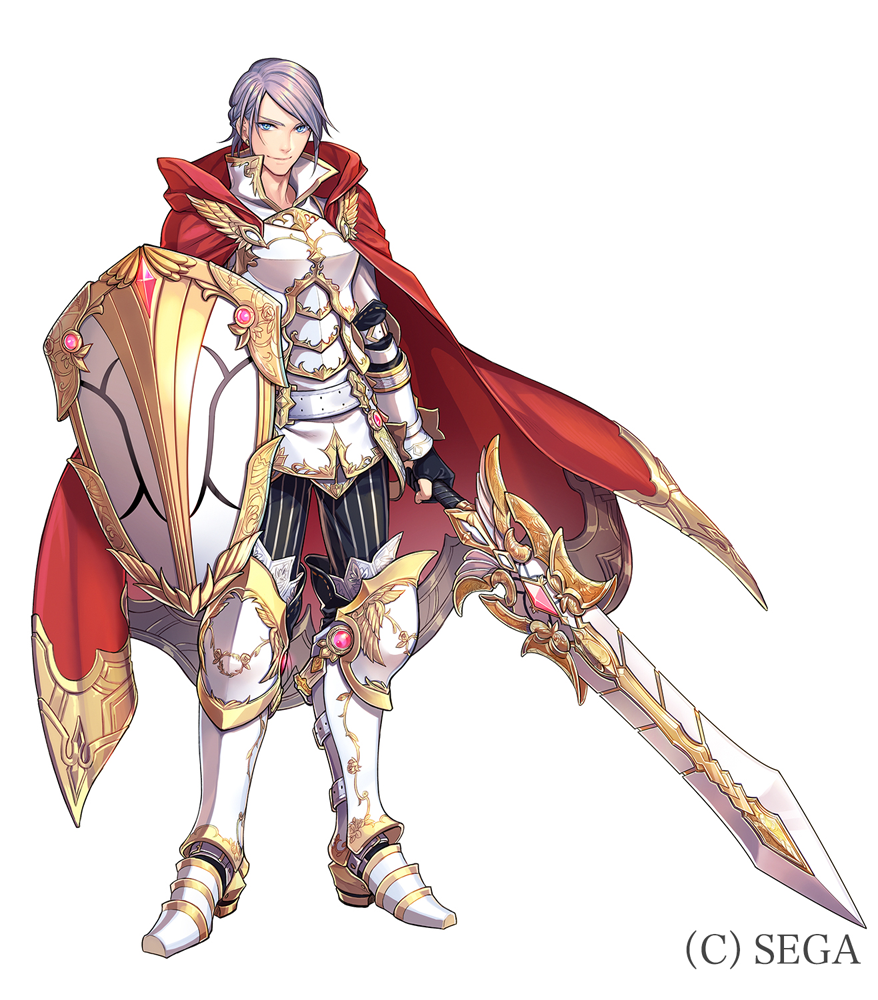 1boy, armor, black_gloves, black_pants, blue_eyes, boots, cape, fingerless_gloves