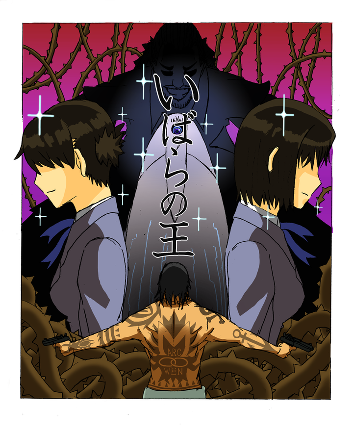 char_kasumi, char_shizuku, char_zeus, gun, king_of_thorn, marco_owen, tattoo