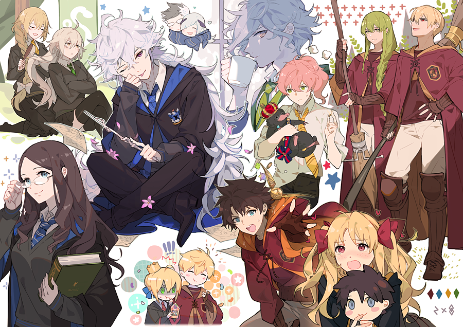 !!, 6+boys, 6+girls, ;p, ahoge, animal, arthur_pendragon_(fate), artoria_pendragon_(all)