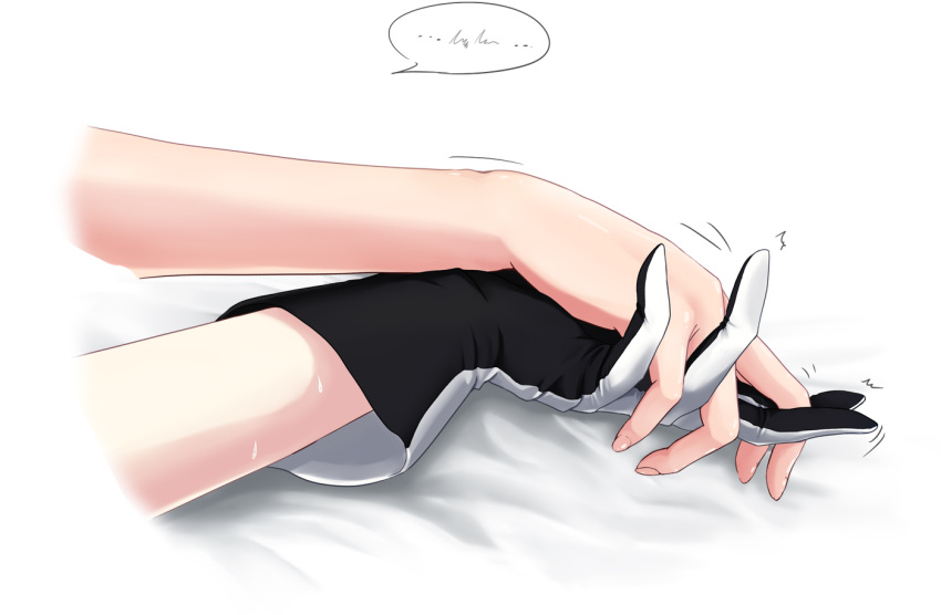 2girls, bed_sheet, black_gloves, close-up, female_admiral_(kantai_collection), gloves, hands, holding_hand