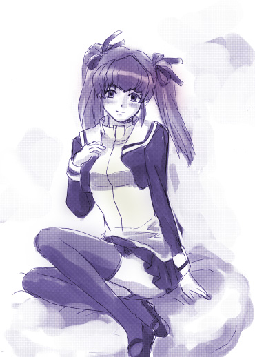 char's_deleted_affair, char's_deleted_affair, chars_deleted_affair, gundam, haman_karn, i&rarr;r, izumi_rion, monochrome, purple, thigh-highs, thighhighs, twintails, zeta_gundam