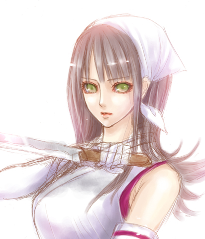 elbow_gloves, gloves, green_eyes, hat, kunogotoshi, long_hair, lowres, ninja