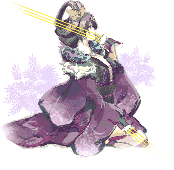 claws, fur, japanese_clothes, kimono, noh, nouhime, sengoku_musou