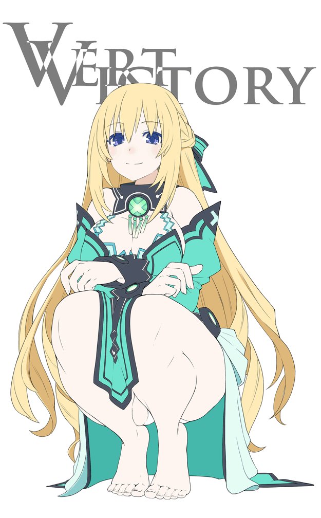 1girl, bare_legs, barefoot, blonde_hair, blue_eyes, braid, breasts, cleavage