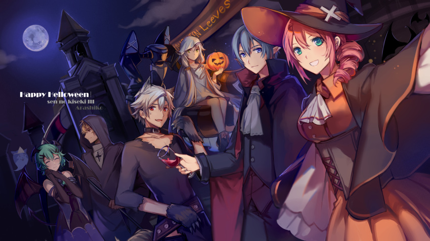 3boys, 3girls, alternate_costume, altina_orion, animal_costume, animal_ears, aqua_eyes, ascot