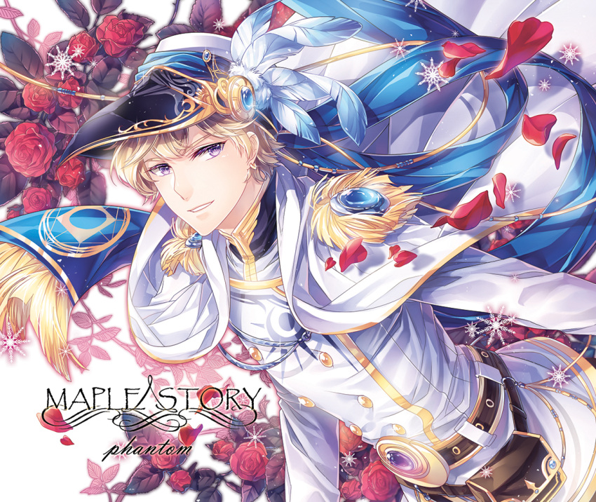 1boy, belt, belt_pouch, blonde_hair, blue_ribbon, buckle, cape, character_name