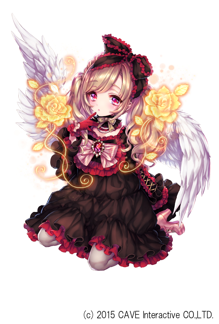 1girl, amati_(gothic_wa_mahou_otome), bangs, blonde_hair, blush, dress, eyebrows_visible_through_hair, full_body