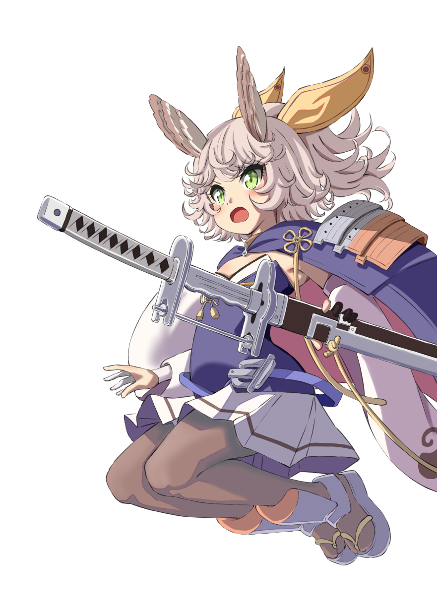 animal_ears, azur_lane, bangs, blue_shirt, character_request, commentary_request, detached_sleeves, geta
