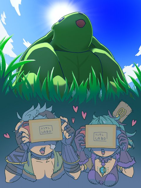 1boy, 1girl, armor, blush, curly_hair, earrings, fingerless_gloves, gloves