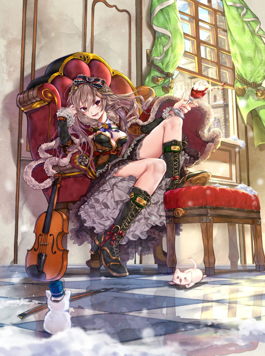 >_<, 1girl, :3, absurdres, amatou_cacao, animal, armchair, bat_hair_ornament