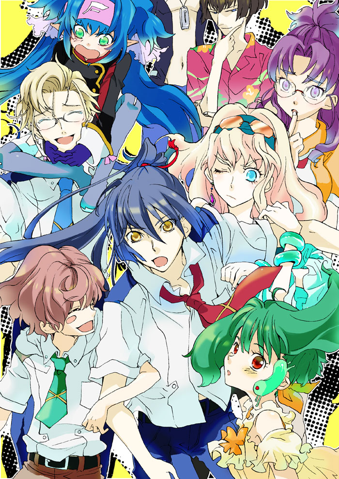 blush, brera_sterne, glasses, happy, hug, klan_klein, luca_angeloni, macross