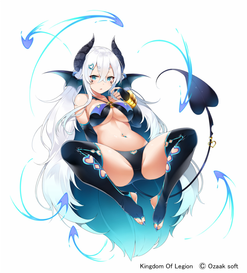 1girl, :o, bangs, bare_shoulders, bikini, black_bikini, blue_hair, blue_nails