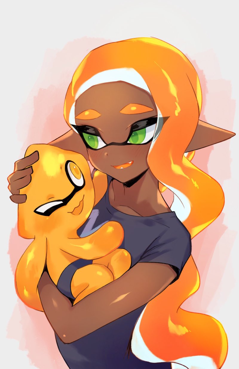 2girls, ;d, black_shirt, carrying, child, collarbone, commission, dark_skin