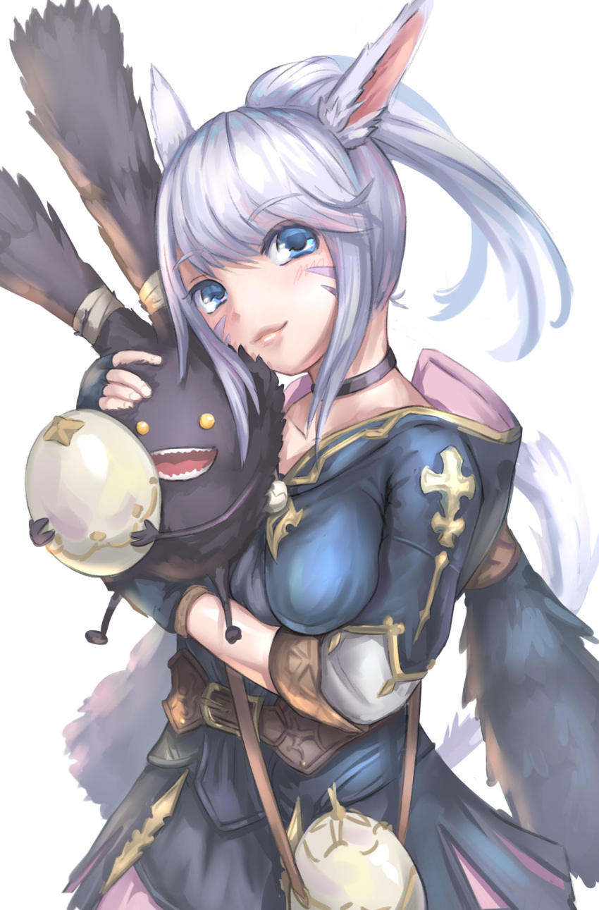 1girl, animal_ears, bag, bangs, blue_eyes, blush, cat_ears, cat_tail