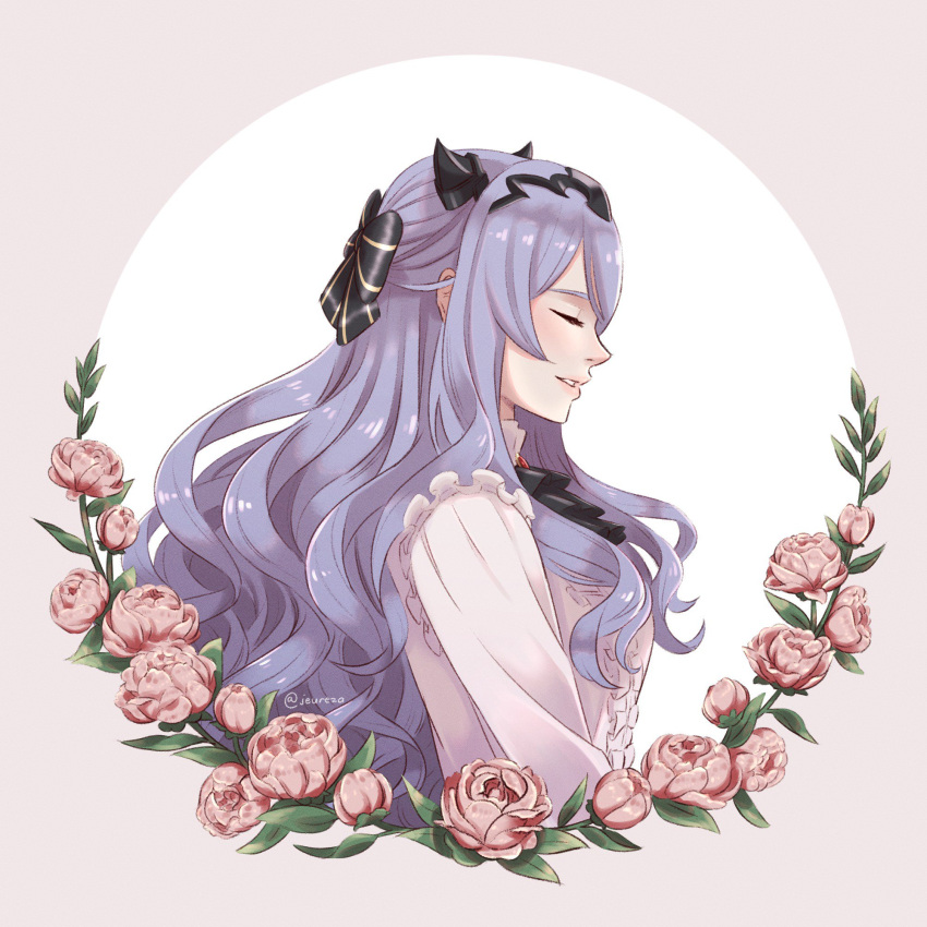 1girl, aequorine, alternate_costume, bow, camilla_(fire_emblem_if), closed_eyes, fire_emblem, fire_emblem_if