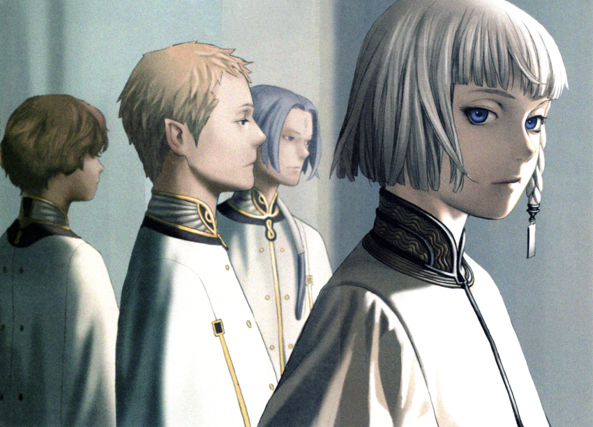 absurdres, asymmetrical_hair, bangs, blue_eyes, blunt_bangs, braid, closed_mouth, dio_eraclea