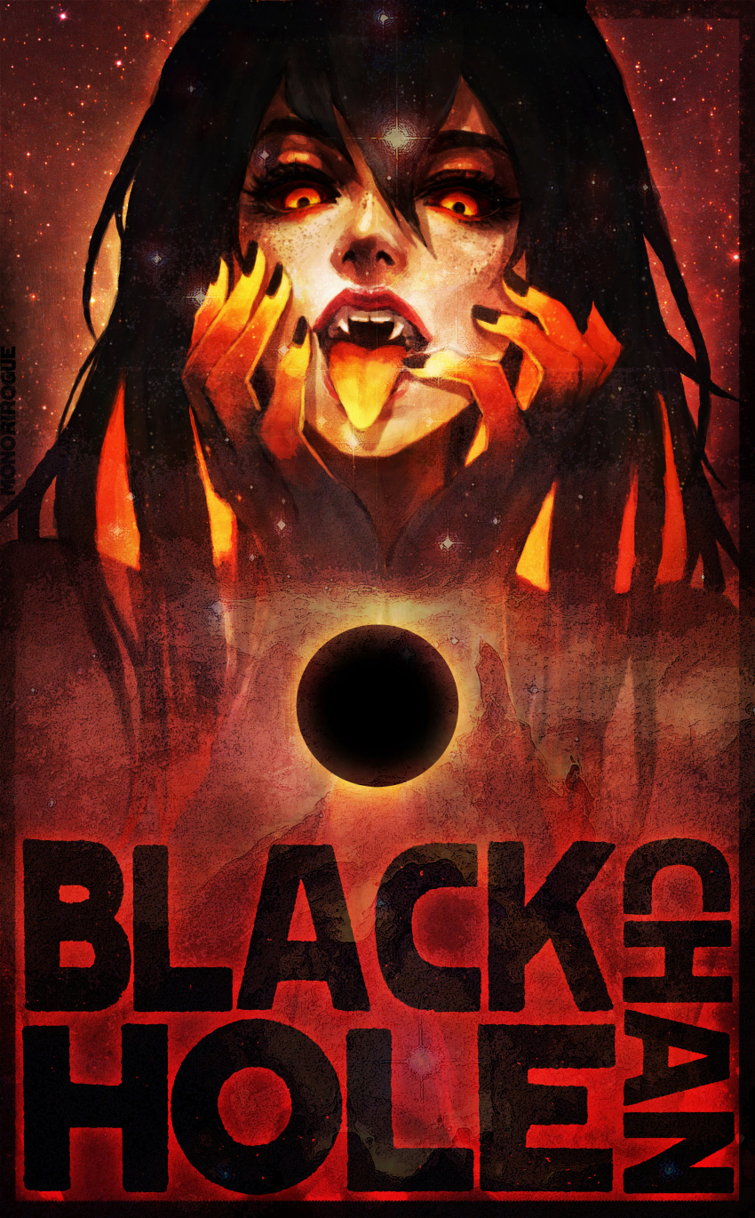 1girl, absurdres, artist_name, black_hair, black_hole, black_nails, black_sclera, blackhole-chan