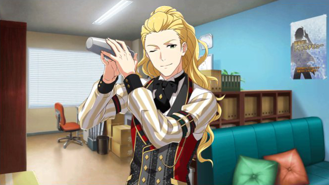 blonde_hair, dress, green-eyes, hanamura_sora, idolmaster, idolmaster_side-m, idolmaster_side-m_live_on_stage, long_hair