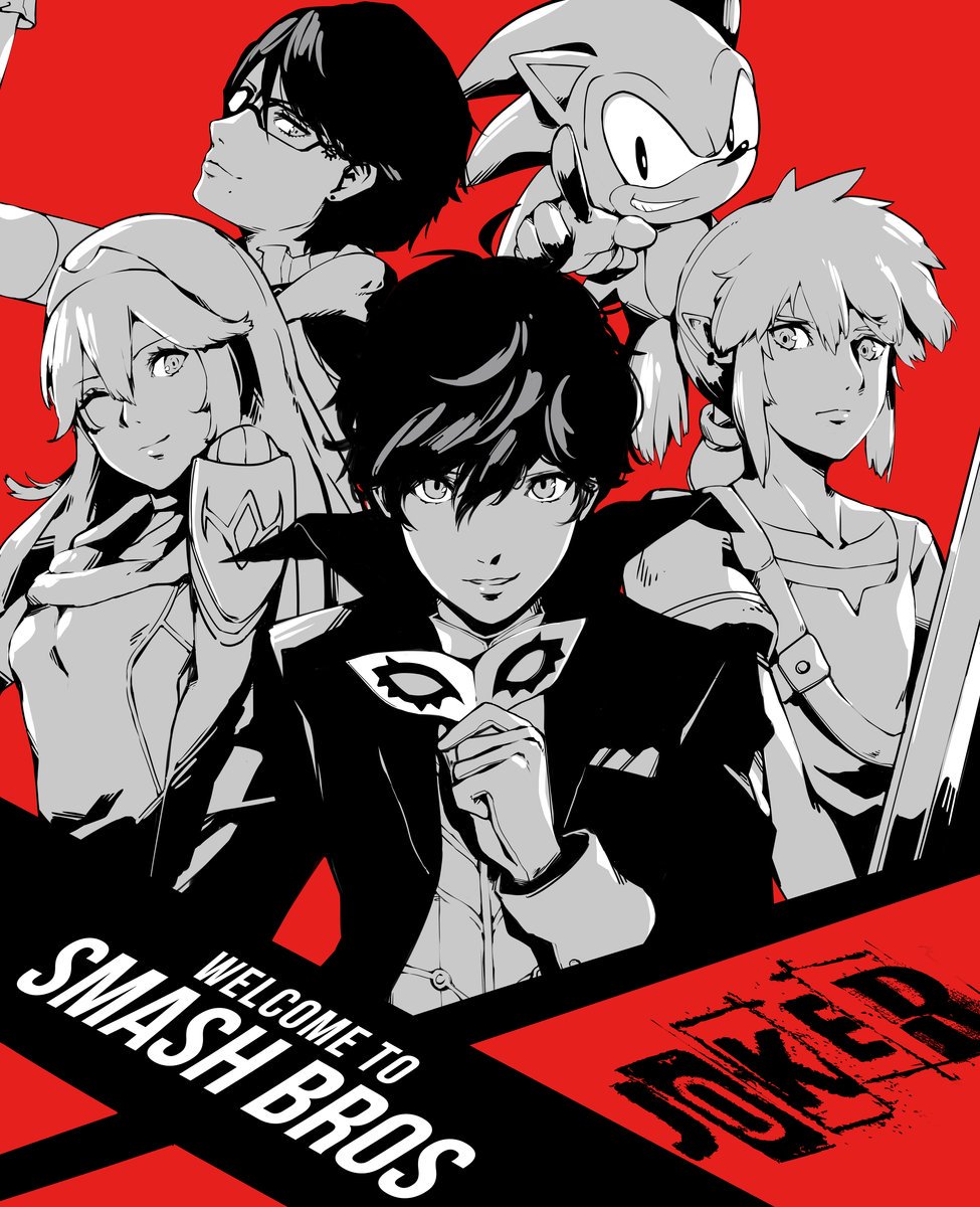 1other, 2boys, 2girls, alternate_hair_length, alternate_hairstyle, amamiya_ren, amulet, atlus