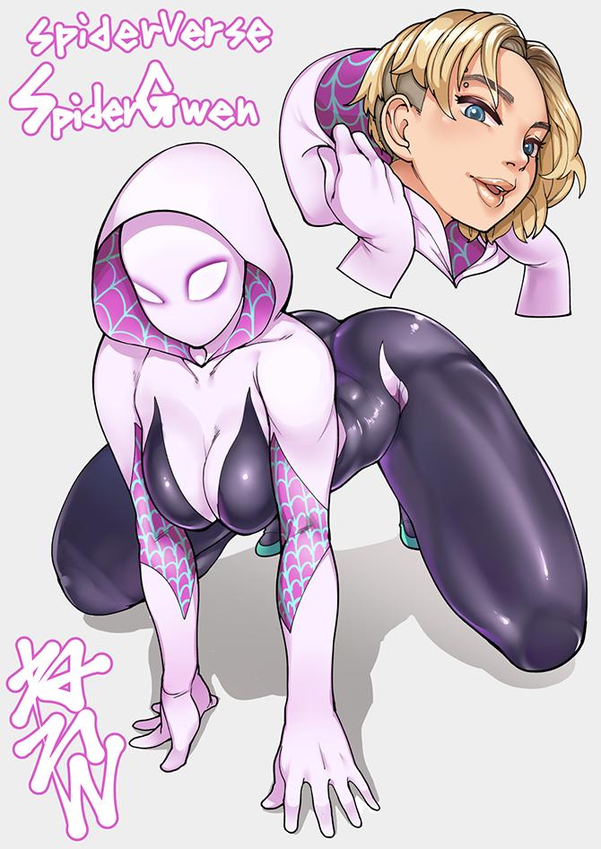 1girl, all_fours, arched_back, ass, ballet_slippers, blonde_hair, blue_eyes, bodysuit