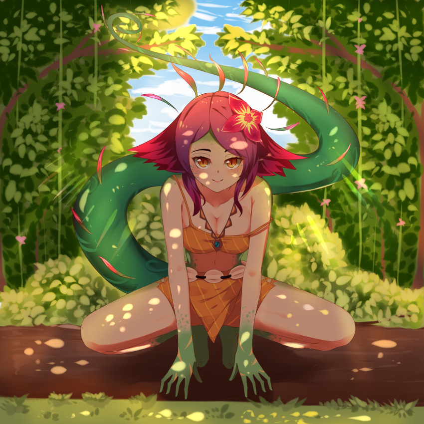 1girl, absurdres, bare_arms, bare_legs, bare_shoulders, breasts, cleavage, commentary