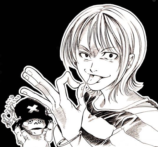chabudai, death_note, money_gesture, monochrome, nami, one_piece, out_of_character, parody
