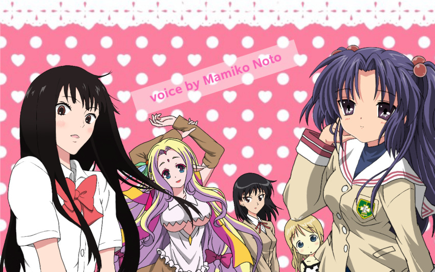 5girls, ana_coppola, arm_up, arms_at_sides, arms_up, bangs, black_hair, blazer