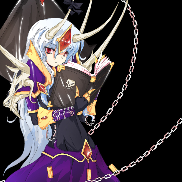 auer, book, chain, chains, cosplay, crossover, ex-keine, ex_keine, exkein, fusion, horns, kamishirasawa_keine, kel'thuzad, kel'thuzad_(cosplay), kel'thuzad, kel'thuzad_(cosplay), lich, parody, ribbon, ribbons, solo, style_parody, touhou, warcraft, world_of_warcraft