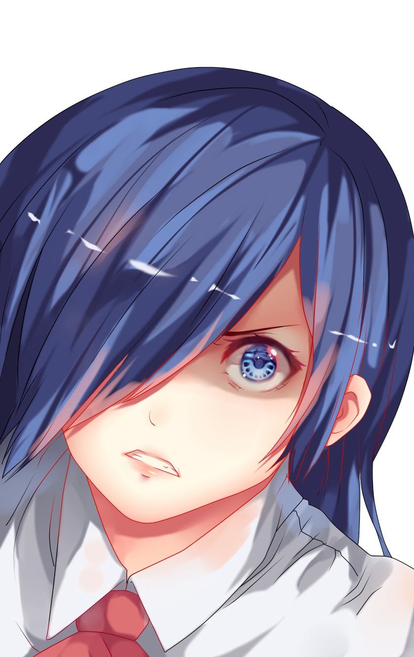 1girl, angry, blue_eyes, blue_hair, clenched_teeth, commentary_request, from_above, g4265059