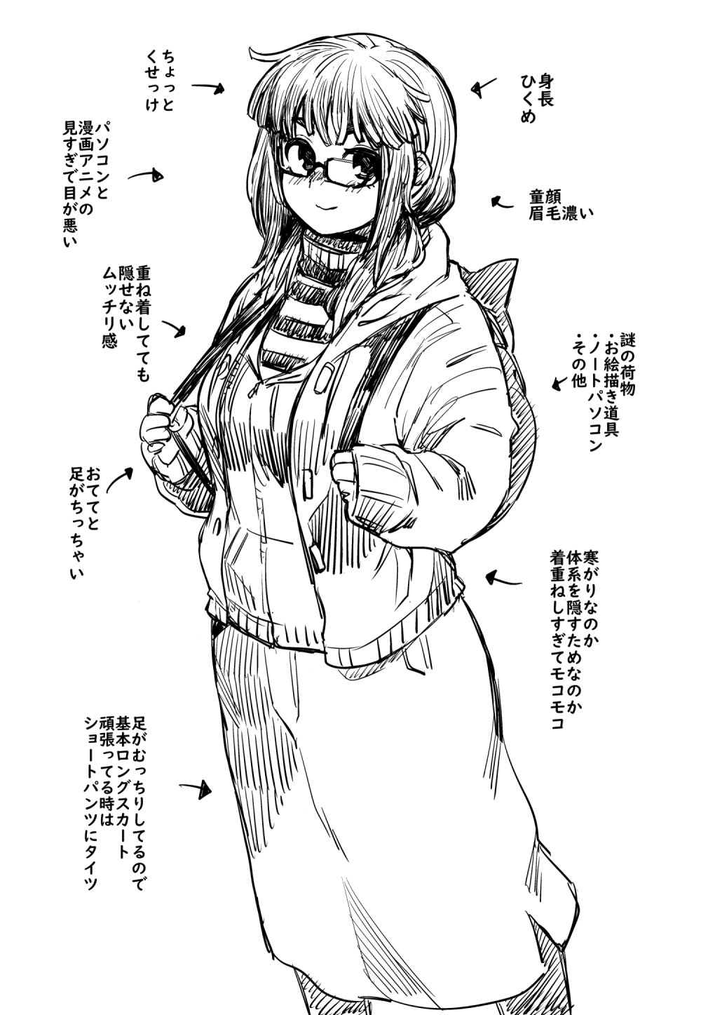 1girl, backpack, bag, bangs, blush, eyebrows_visible_through_hair, fukumaaya, glasses