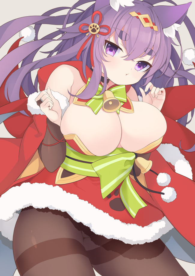 1girl, animal_ears, azur_lane, bare_shoulders, bell, bell_collar, breasts, cat_ears