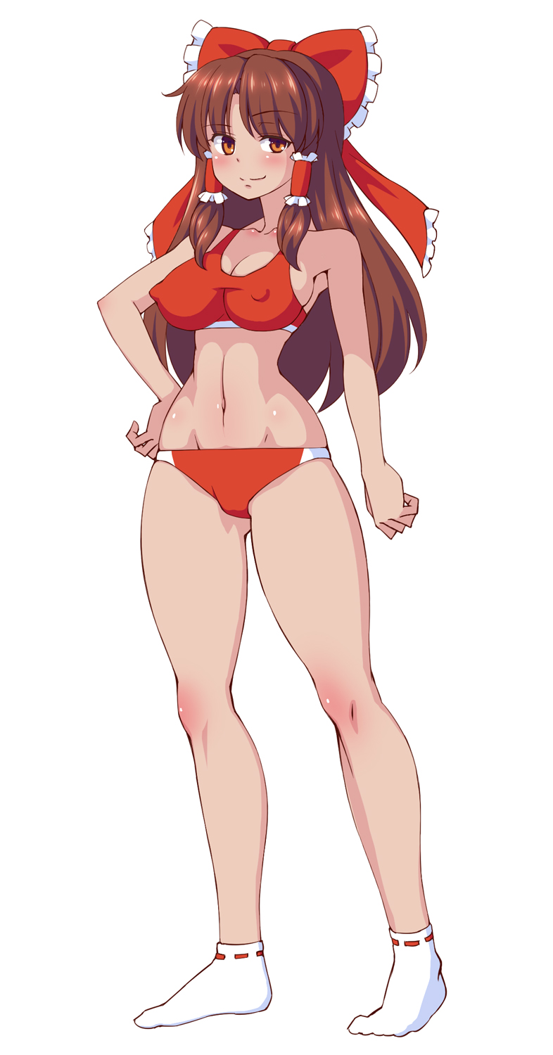 1girl, alternate_costume, alternate_eye_color, alternate_skin_color, blush, bow, breasts, brown_eyes