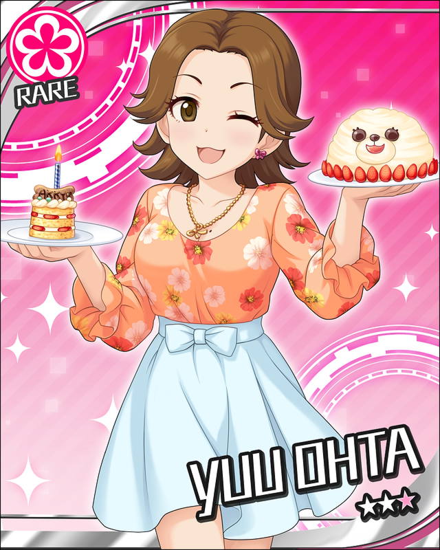 blush, brown_eyes, brown_hair, character_name, dress, idolmaster, idolmaster_cinderella_girls, ohta_yuu
