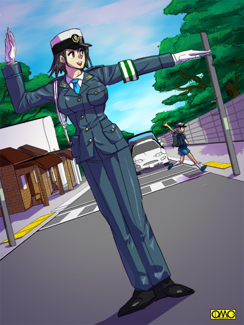 black_eyes, brown_eyes, cap, eyes, gloves, hat, police, police_uniform
