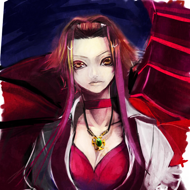 breasts, choker, cleavage, izayoi_aki, jewelry, karasu_(artist), karasu_(karasuxx), necklace