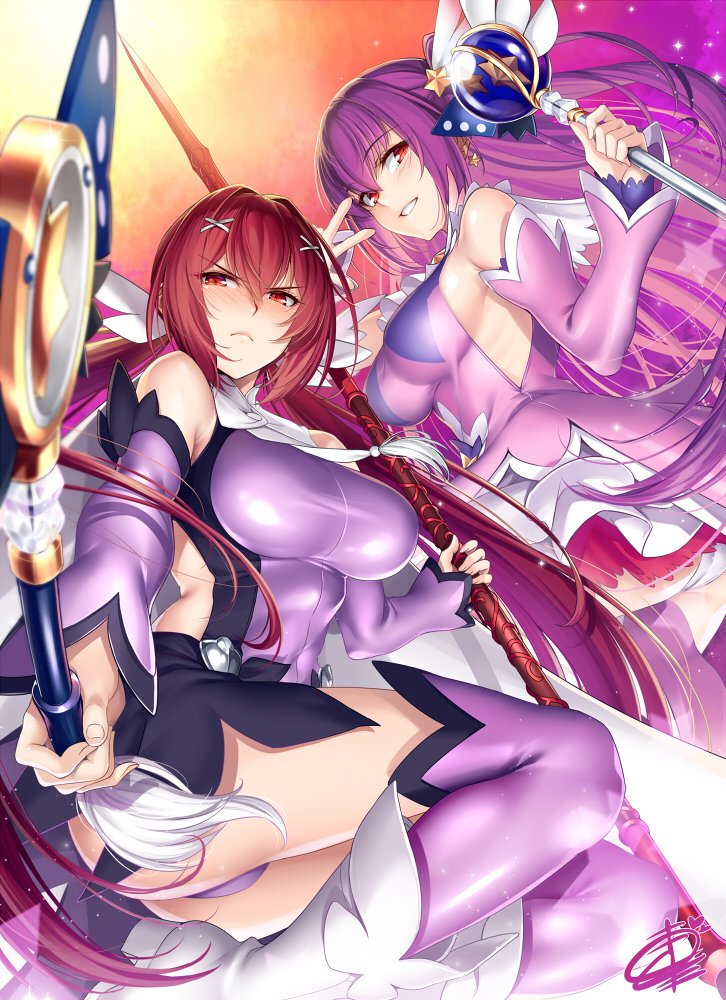 2girls, backless_dress, backless_outfit, bare_shoulders, blush, boots, breasts, closed_mouth