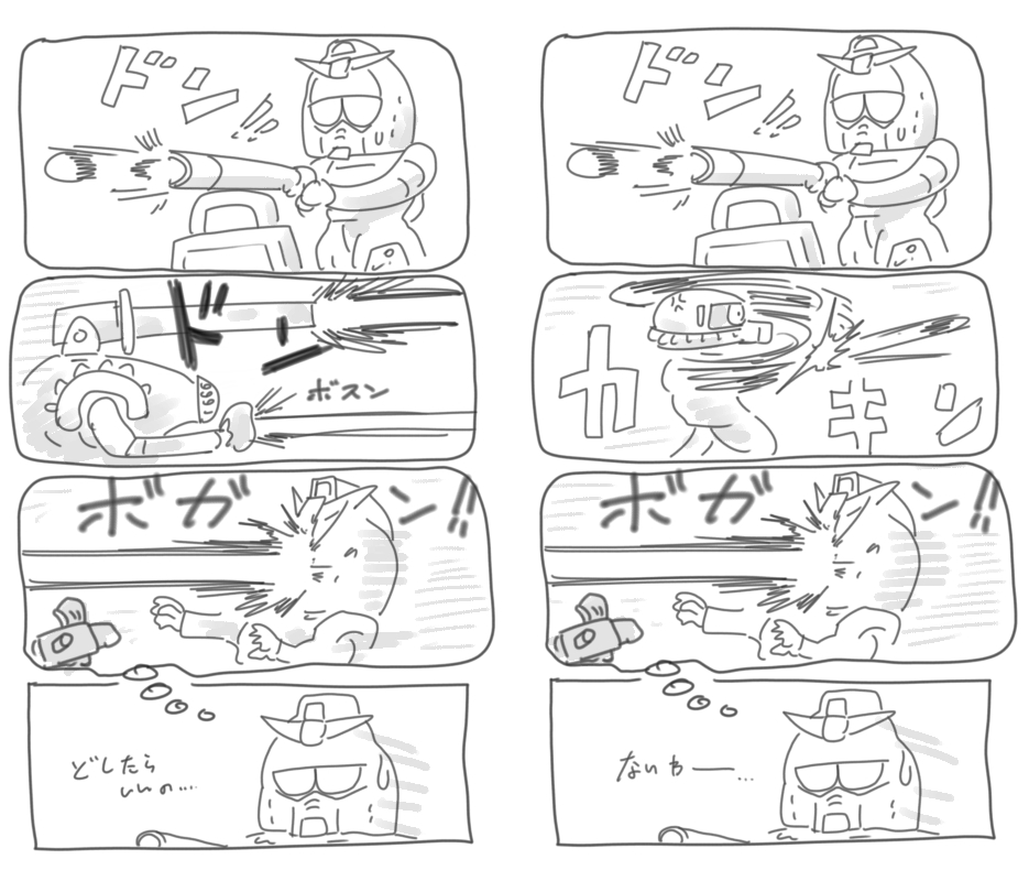 baseball, baseball_bat, baseball_glove, comic, commentary_request, greyscale, ground_gundam, gun