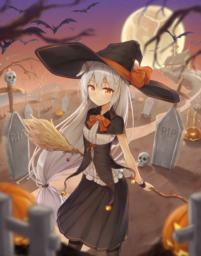 1girl, absurdly_long_hair, absurdres, animal_ears, black_headwear, black_skirt, blush, bow