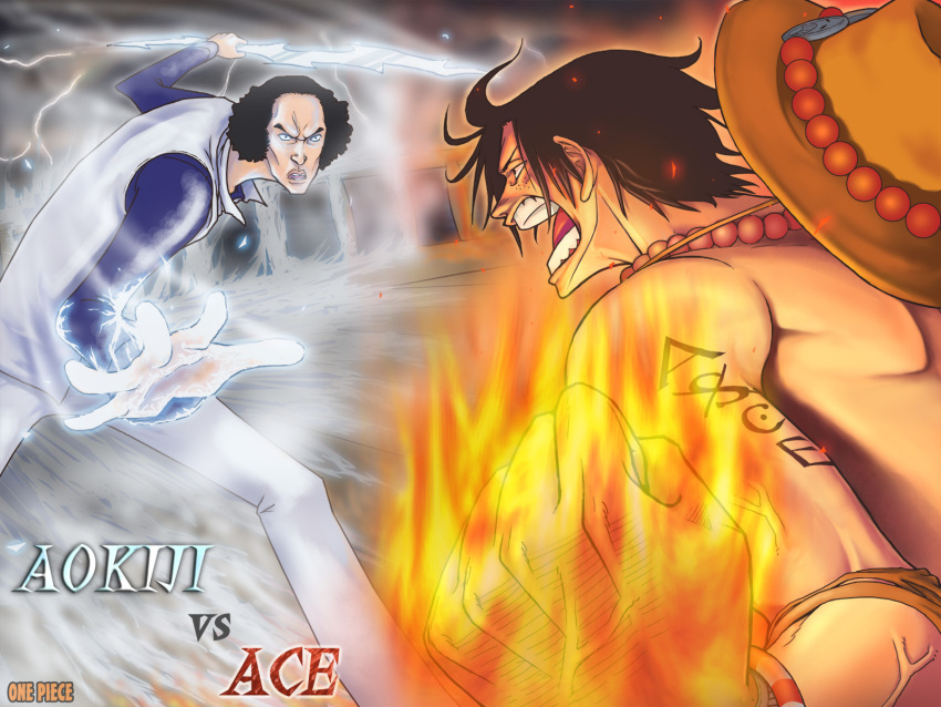 aokiji, battle, black_hair, character_name, devil_fruit, dugan, element_bender, epic