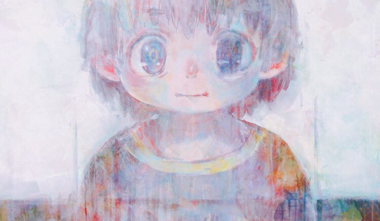1boy, 666haorare666, abstract, grey_hair, grey_shirt, looking_at_viewer, original, pale_color, shirt, short_hair, smile, solo, upper_body