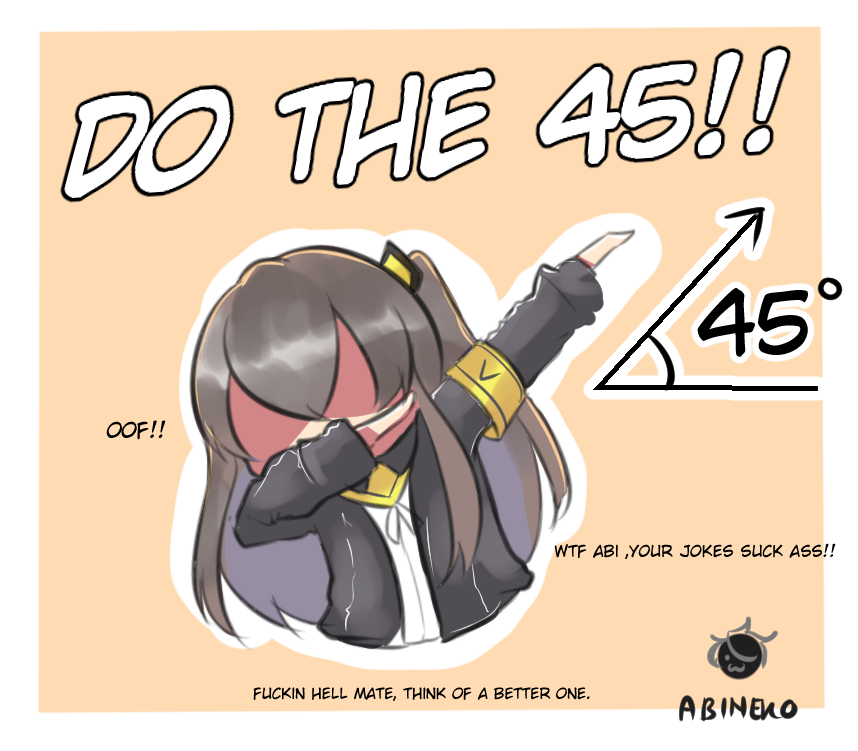 1girl, abineko, angle, armband, artist_name, character_name, covered_face, dab_(dance)