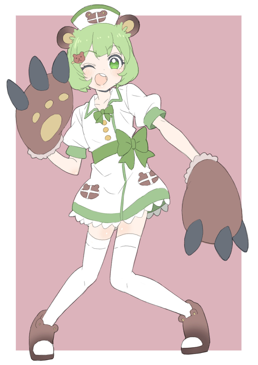 ;d, absurdres, animal_ears, animare, bear_ears, bear_paws, bear_pin, blush