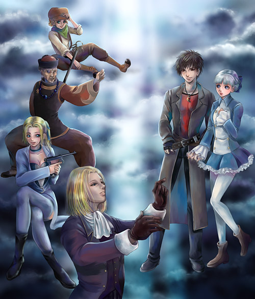 alice_elliot, halley_brancket, keith_valentine, margarete_gertrude_zelle, shadow_hearts, yuri_hyuga, zhuzhen_liu