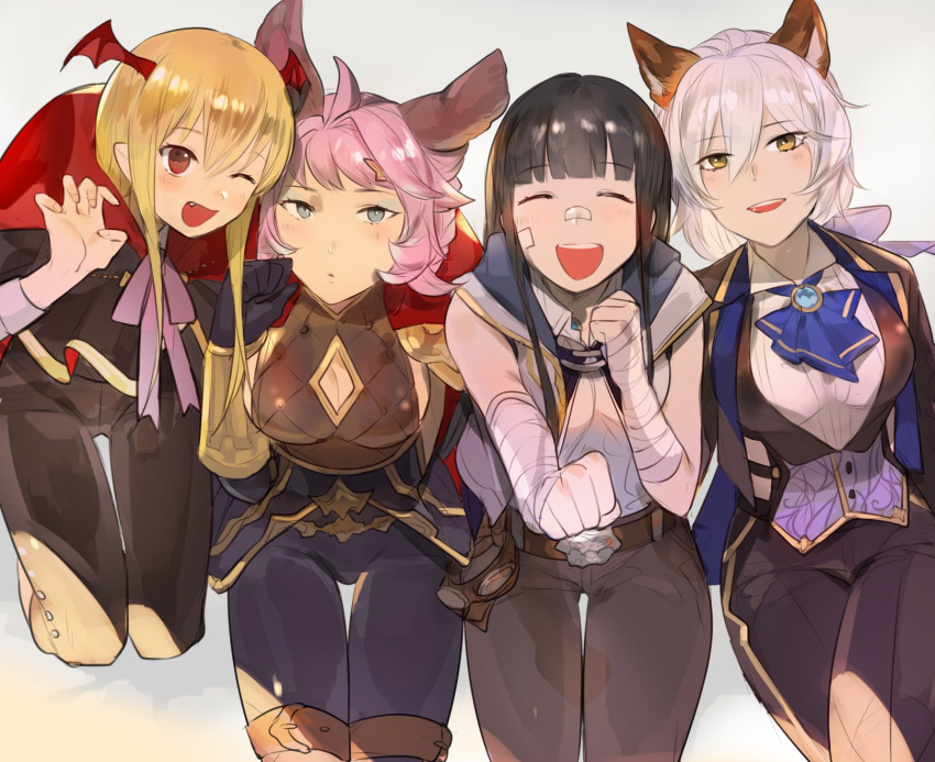4girls, animal_ears, ayer, ayer_(cosplay), bandage, bandaged_arm, bandages, bandaid