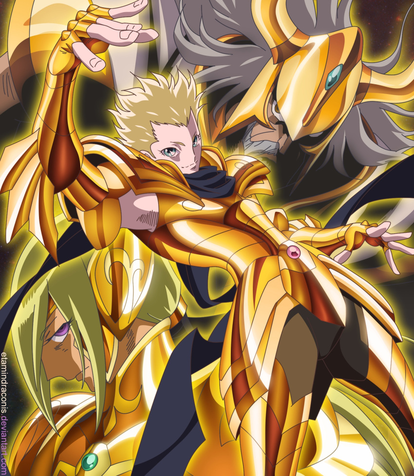 aquarius_tokisada, armor, capricorn_ionia, fan_art, gold_saints, pisces_amor, saint_seiya_omega