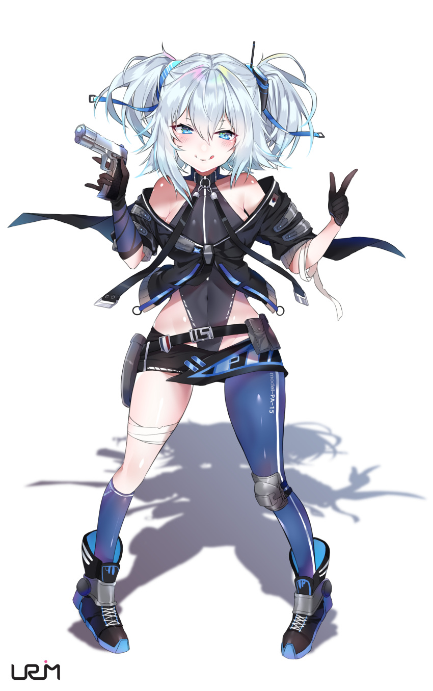 1girl, :q, absurdres, asymmetrical_legwear, bare_shoulders, black_capelet, black_gloves, black_jacket