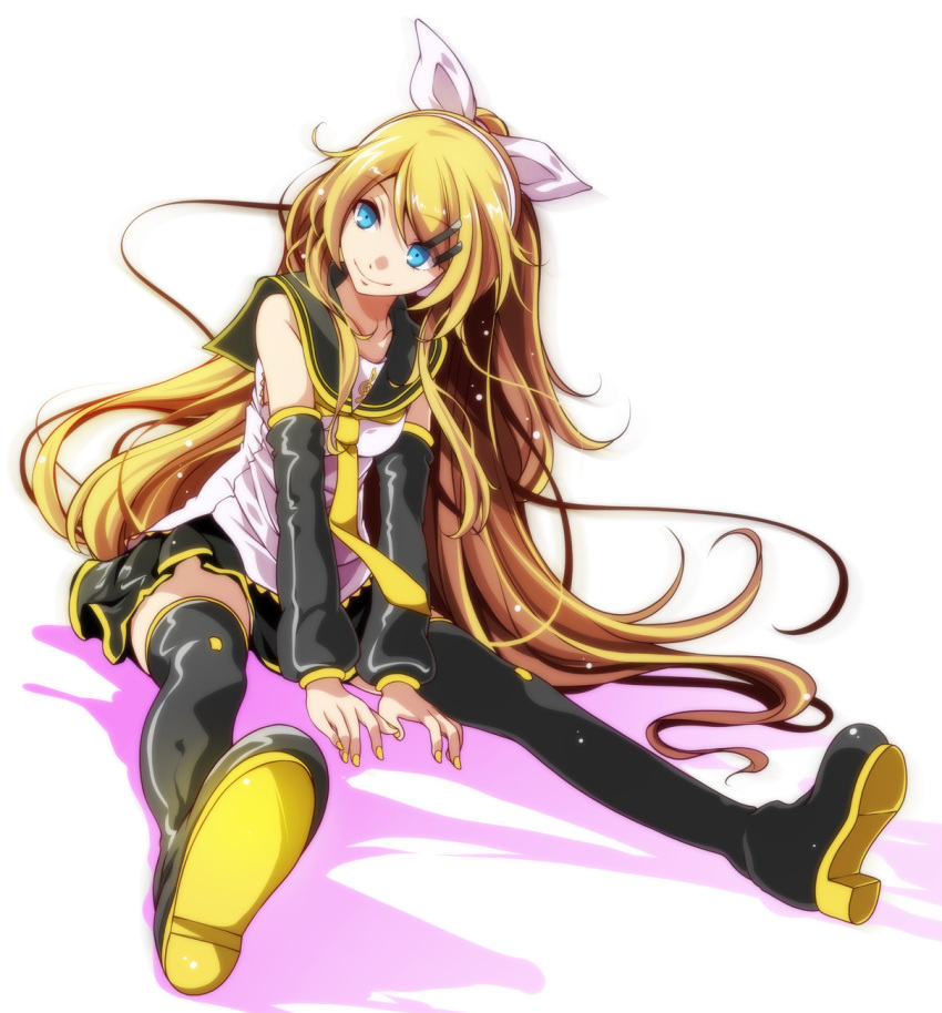 1girl, alternate_hair_length, alternate_hairstyle, bangs, bare_shoulders, black_footwear, black_sailor_collar, black_skirt